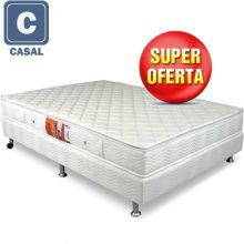 Cama box + Colchão Casal Ortobom Physical Spring de Molas Bo